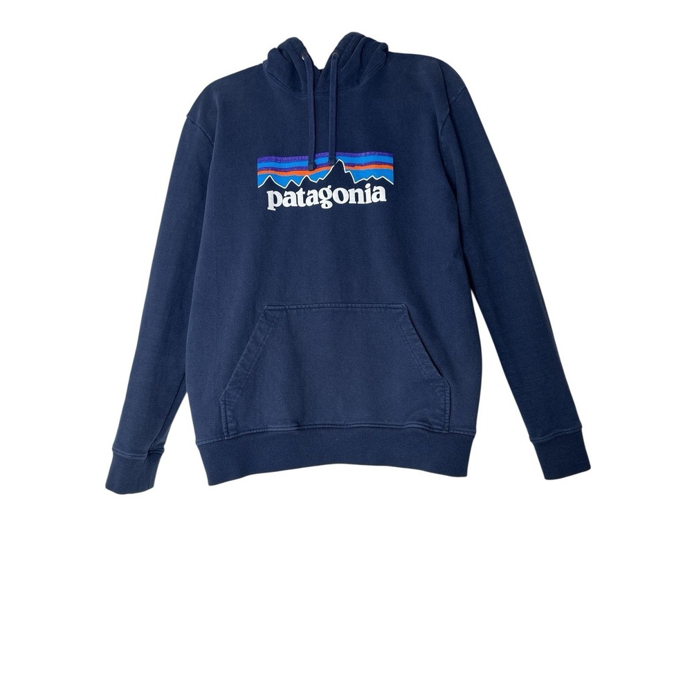 Patagonia Sweatshirt hoodie Men's Medium Navy Logo Outdoor Atheisure